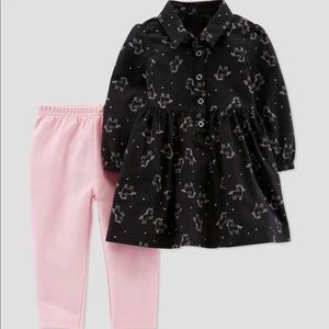 Carter’s baby girl 2 piece set Size 9M unicorn